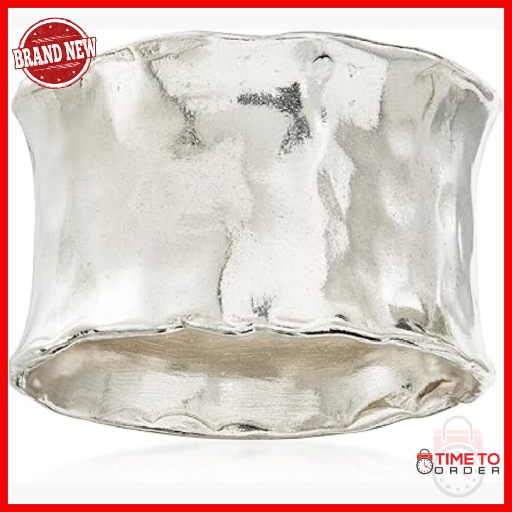 Sterling Silver Hammered Statement Ring Size 5 Wo… - image 1